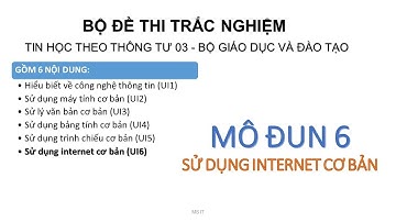 [Tinhoc_theo_thong_tu_03 - BỘ ĐỀ THI có đáp án] - Mô đun 6. Sử dụng Internet cơ bản