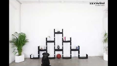 U-CUBE - assemble a freestanding shelving with 16 modules