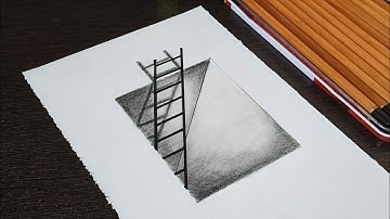 How To Draw 3D Ladder - Easy Trick Art on Paper - Step by Step Tutorial