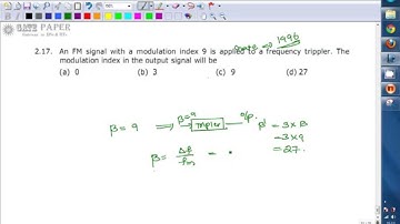 GATE 1996 ECE Modulation index of FM signal applied to frequency tripler
