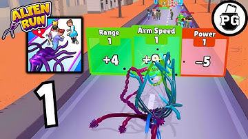 Eat All Humans and EVOLVE ! 🛸 Alien Run - Tentacle Attack - Gameplay Walkthrough |Part 1|