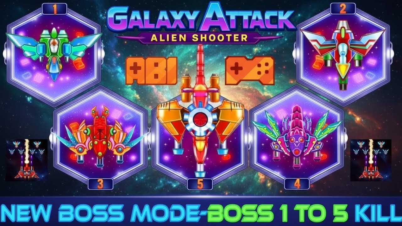 Galaxy Attack Alien Shooter | Boss Mode Level 1 To 5 | All Bosses ...