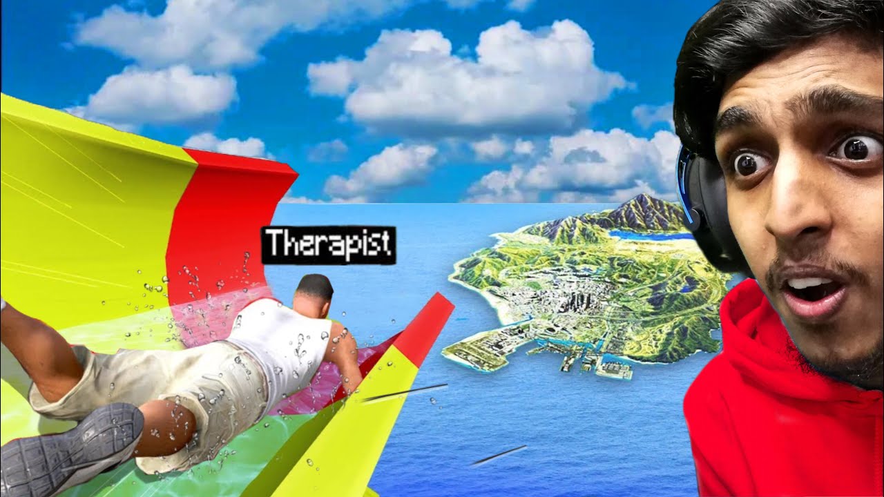 GTA 5 : Jumping ENTIRE MAP From WATER SLIDE 🔥😍 !!