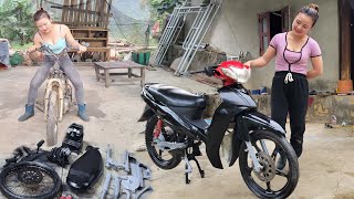 Genius girl complete repair and restoration of Yamaha Sirius 110cc motorbike from scrap yard by Huệ Mechanic 14,175 views 2 months ago 43 minutes