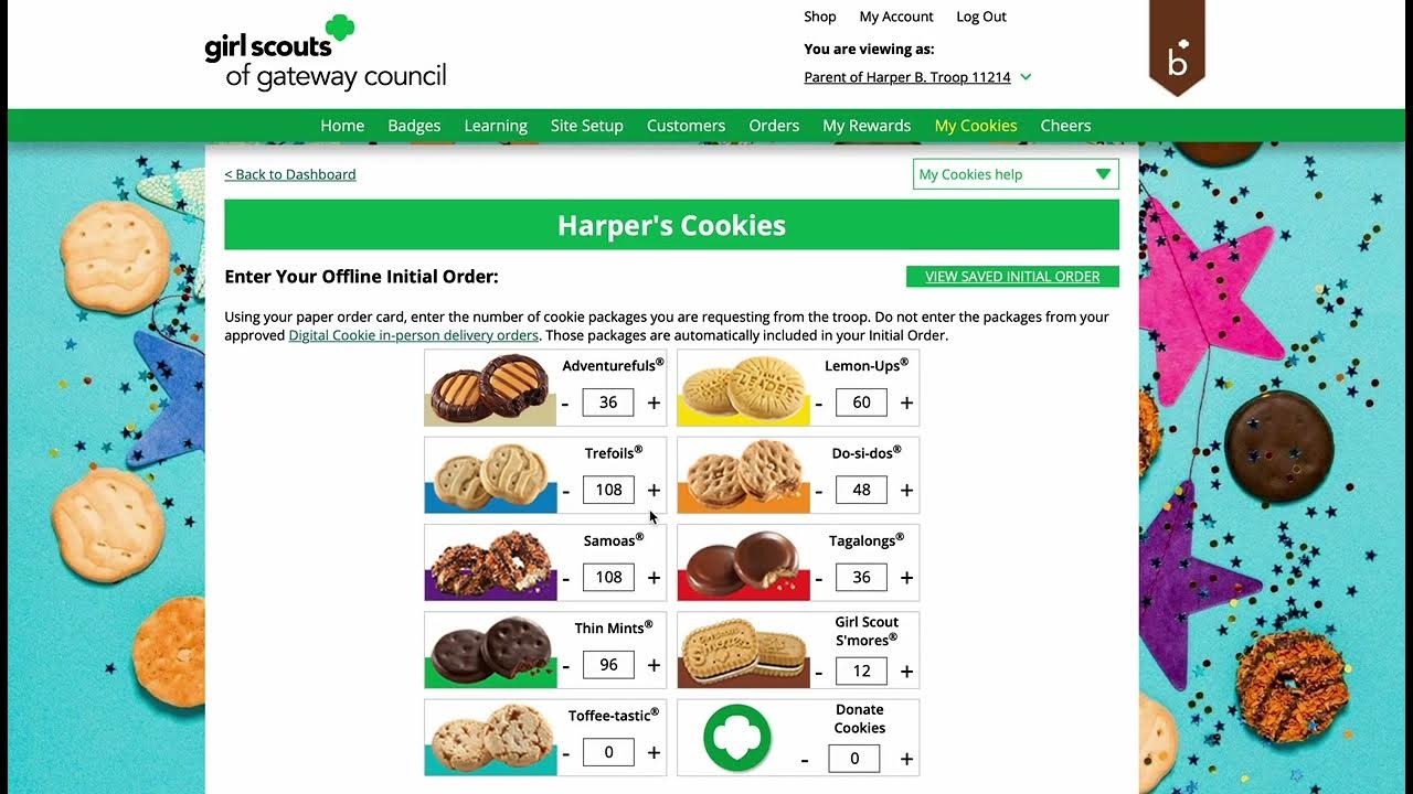 GS Cookie Initial Order in Digital Cookie App YouTube