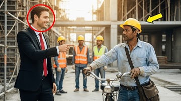 Ingenieur lachte om de metselaar op zijn oude fiets… Tot de baas zei “Dat is mijn broer!”