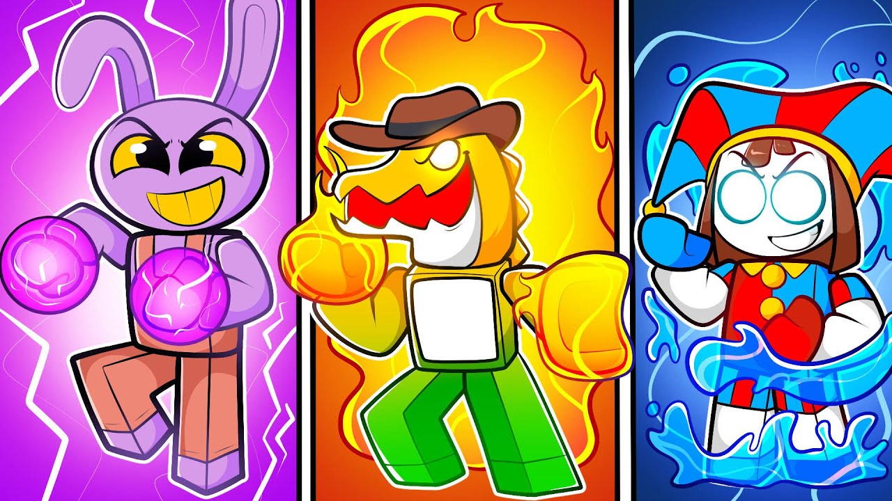 Gummigoo Pomni e Jax ganharam PODERES ELEMENTAIS no Roblox Card Battles