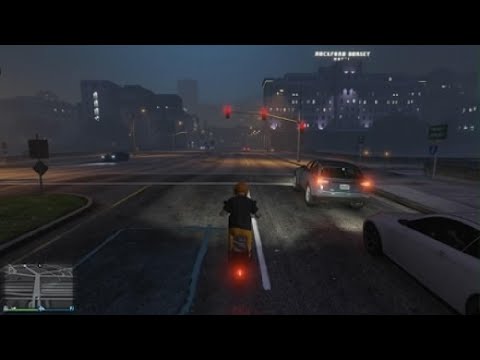 Grand Theft Auto V_ Faggio vs player. Both lose.