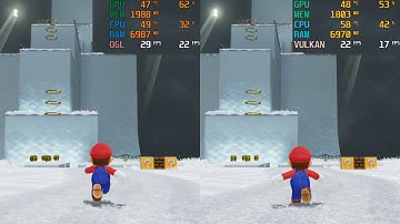 Test Yuzu 239 - Super Mario Odyssey | OpenGL vs Vulkan