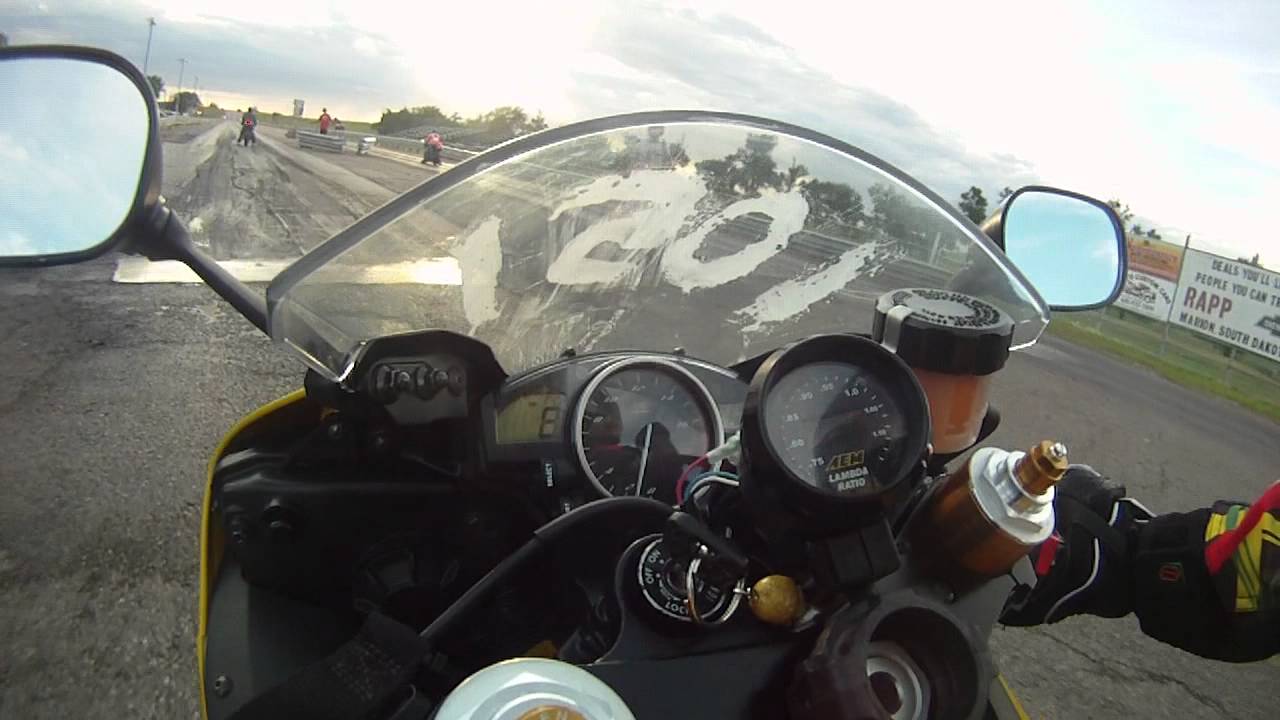 08 R6 drag race rider view - YouTube
