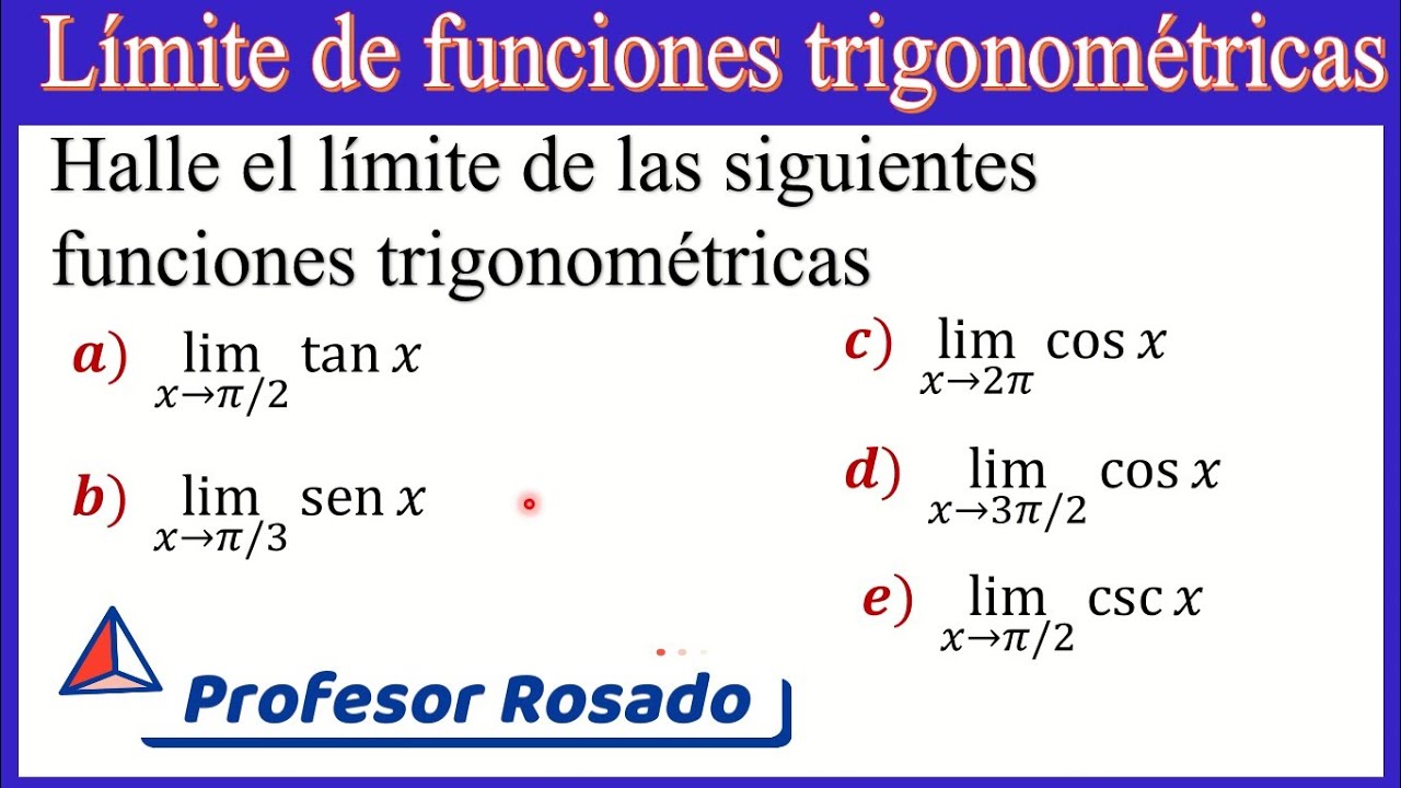 Límites de funciones trigonométricas | Video 1 - YouTube