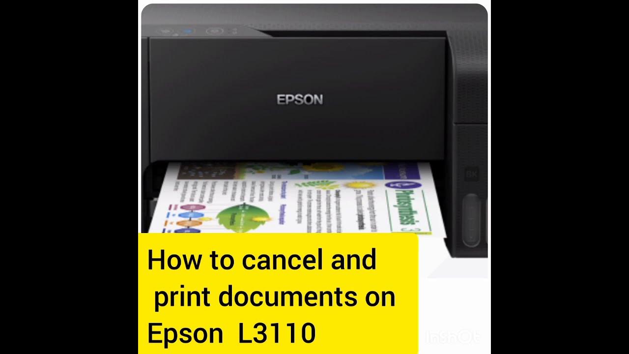 How to cancel the printing of documents in Epson L3110 Out of Paper