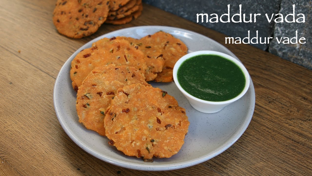 maddur vada recipe | maddur vade recipe | crispy maddur vada | Hebbar Kitchen