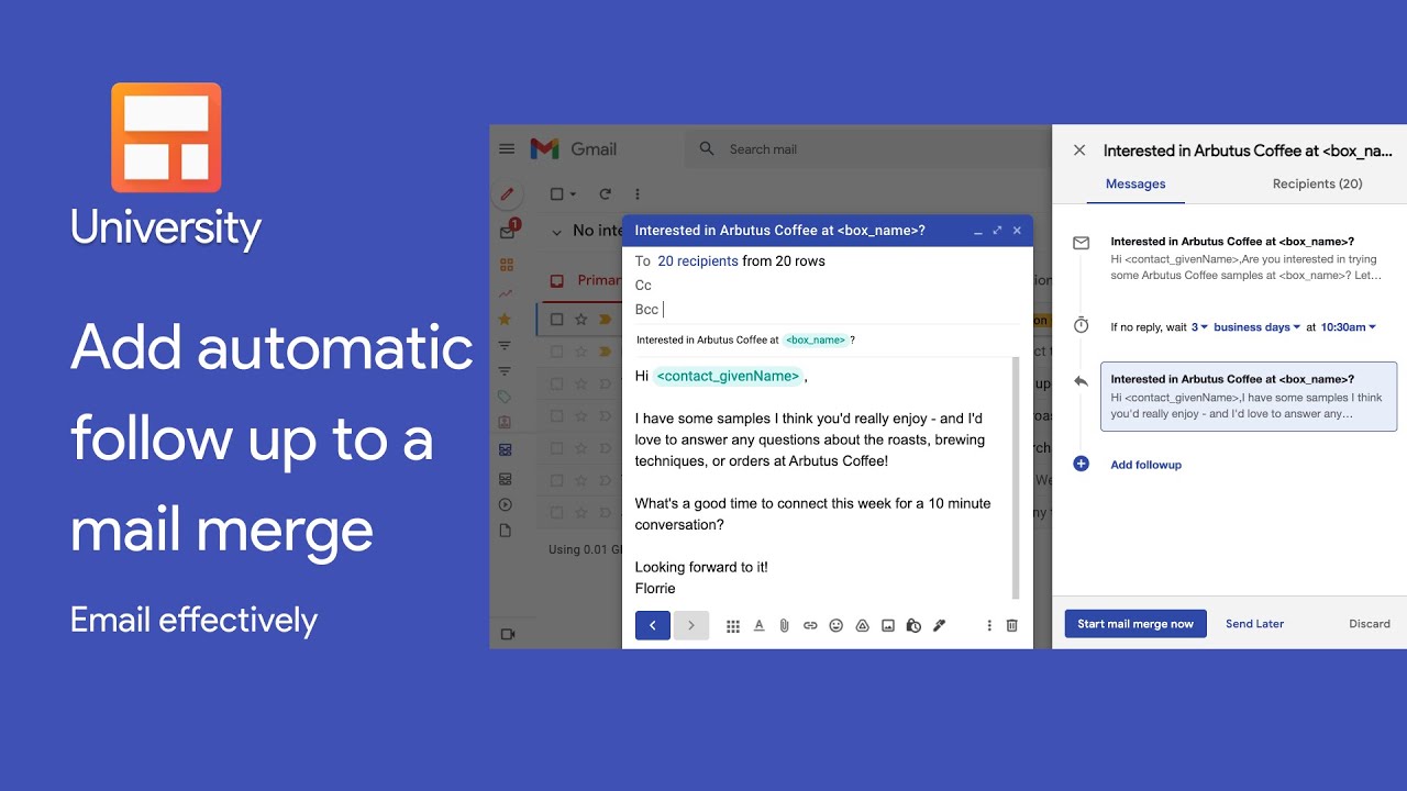 Add Automatic Follow up To A Mail Merge In Gmail YouTube