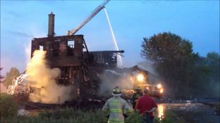 Despatch Junction model train shop fire and demolition East Rochester NY 5/26/14