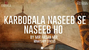 Karbobala naseeb se jana naseeb ho| by mir hasan mir|  Arbaeen whatsapp status 2020|