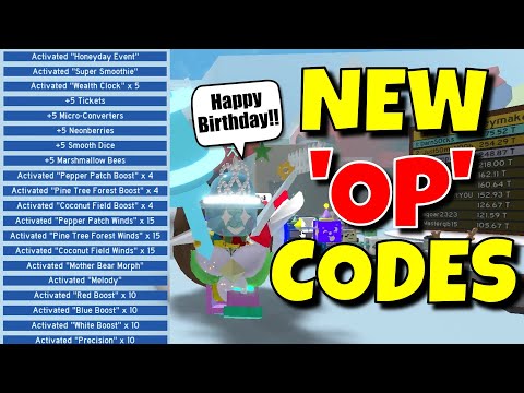 NEW 'OP' CODES - BEE SWARM SIMULATOR [BIRTHDAY CODES] 