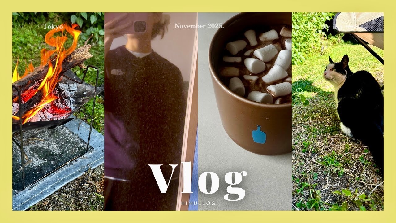 (eng)Vlog 都内30代社会人OLの週末 |月川荘デイキャンプ🏕️ | 猫まみれの1週間