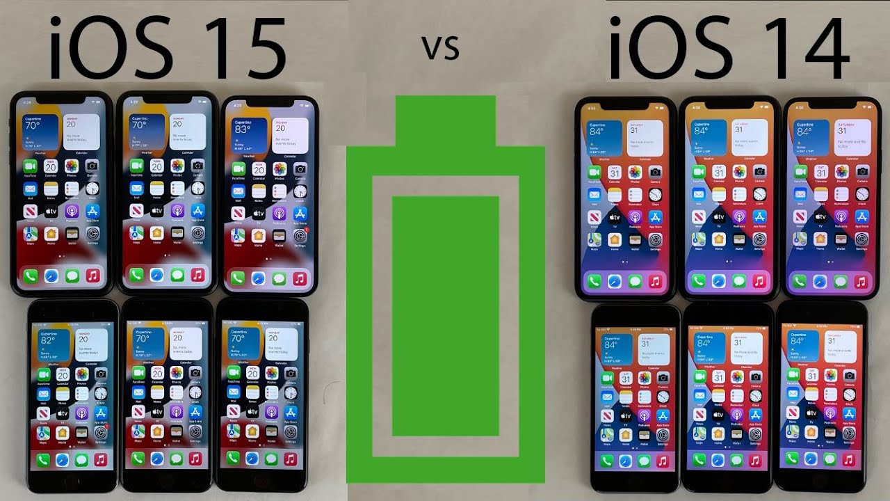 iOS 15 vs iOS 14.8 BATTERY Test on iPhone 12, 11, XR, 8, 7, \u0026 6s