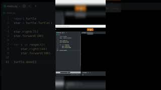 Turtle programming to draw star ll #shorts #ytshorts