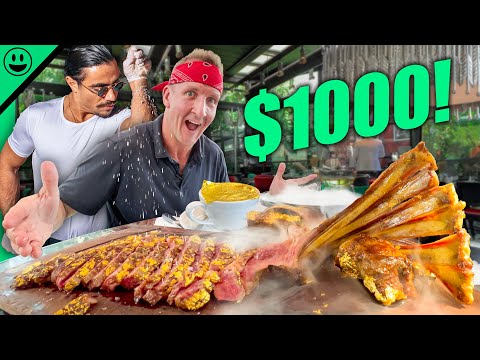$1000 Salt Bae Challenge!! INSANE Luxury Meat Prices!!!