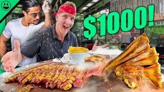 $1000 Salt Bae Challenge!! INSANE Luxury Meat Prices!!!