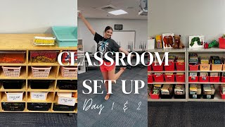 CLASSROOM SET UP DAY 1 & 2!!// FIRST YEAR TEACHER
