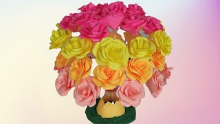 Гофрленген қағаздан жасалған шатыр раушандары