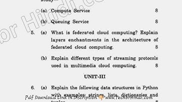2019 MCA 5th Sem Cloud Computing Question Paper