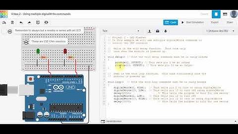 Video 2  - Using multiple digitalWrite commands