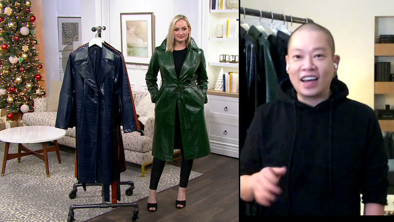 J Jason Wu Pine Green The Icon Regular Croc-Embossed Faux Leather Trench  Coat - Juniors, Best Price and Reviews