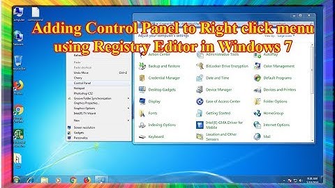 how to add control panel in windows right click menu using registry editor