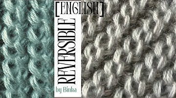 [English] Reversible Chain Stitch. How to knit the easiest one-row repeat original stitch. #knitting