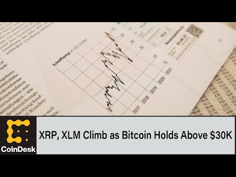 Xrp, xlm climb as bitcoin holds above $30k