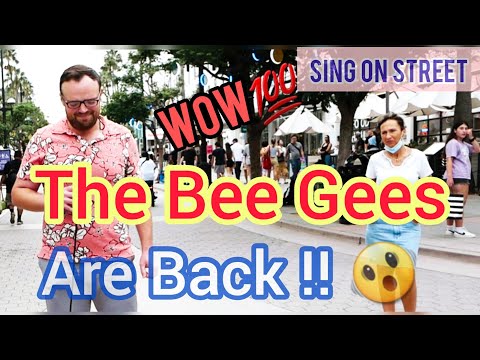 😮Legendary 'Bee Gees' Comeback!💯Street Singer Stuns the Crowd🔥Walkup Singer🍀Bee Gees - Tragedy
