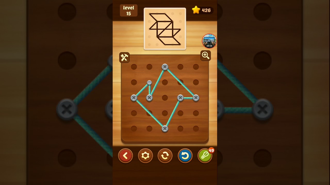 line puzzle string art Juniper level 15 YouTube