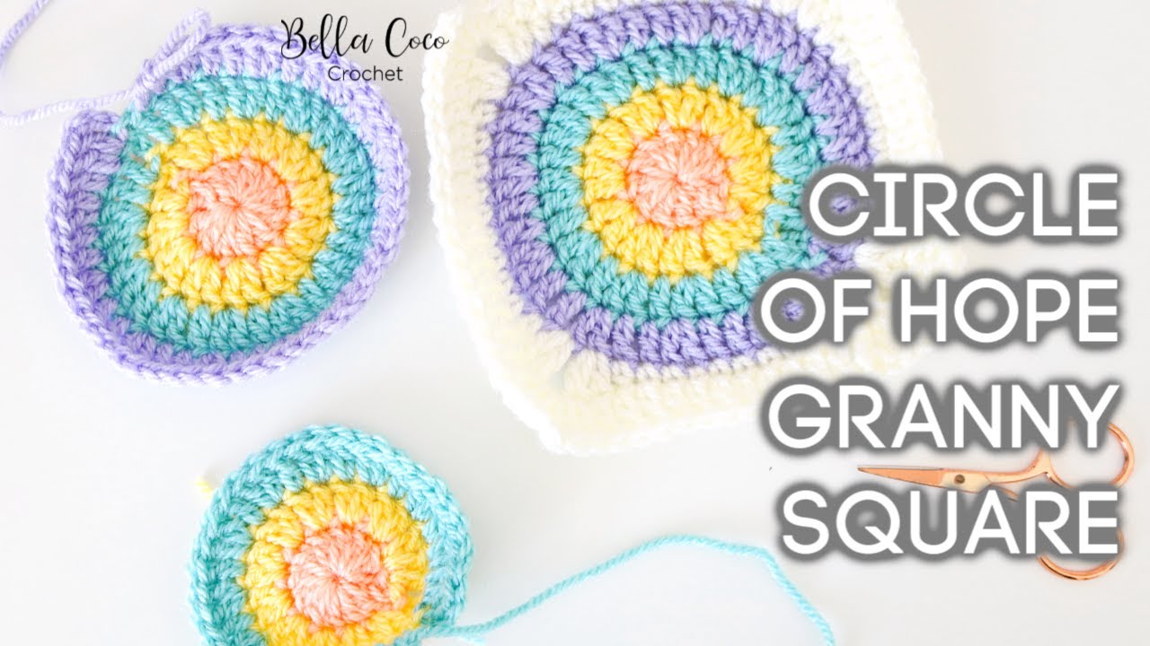 How to Crochet a Granny Square with a Circle Center - Wise Craft