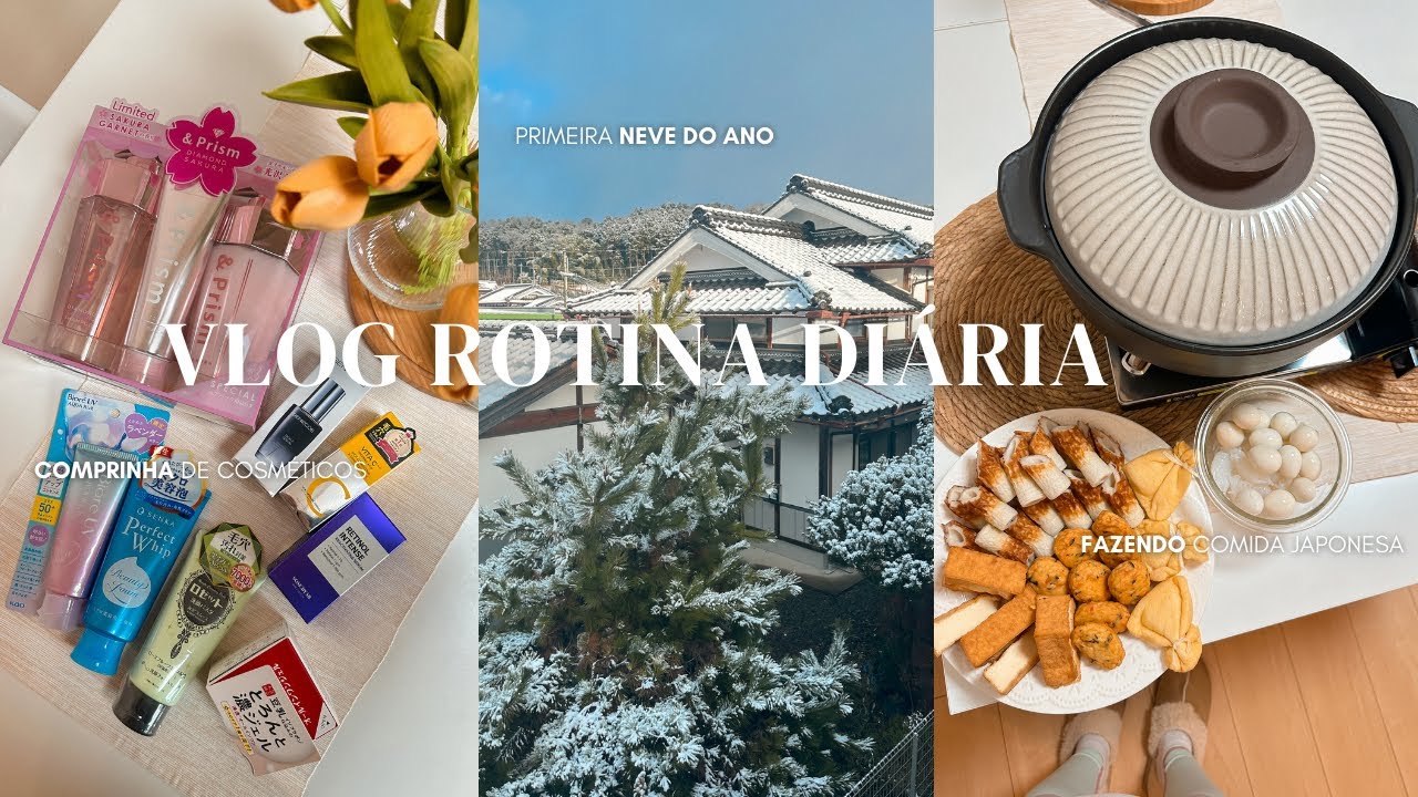 Vida no Japão: Comprinhas de cosméticos, Treino em casal, Comida Japonesa e Primeira neve do Ano ❄️