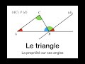 Le triangle  la proprit sur ses angles