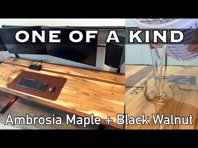 Stunning Wormy Ambrosia Maple Table Desk 