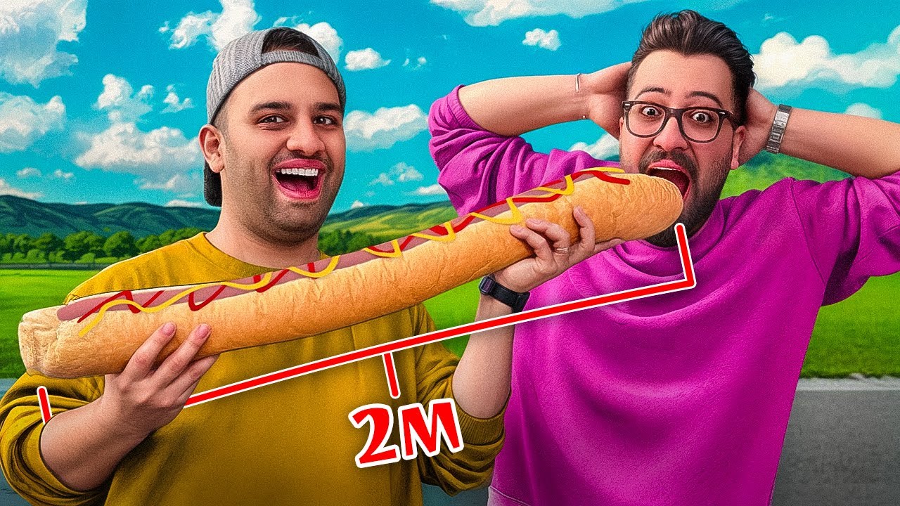 ساندویچ سوسیس ۲ متری 🌭😂(بزرگ ترین هات داگ ایران)