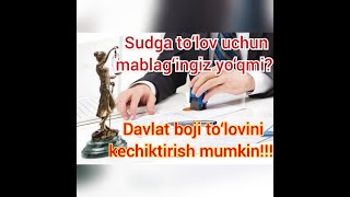 Sudga to'lov uchun mablag'ingiz yoq'mi Davlat boji to'lovini kechiktirish mumkin