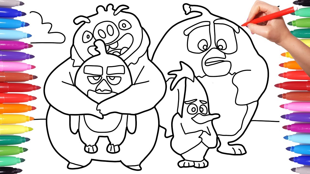 ANGRY BIRDS 2 COLORING PAGES - DRAWING AND COLORING THE  