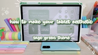 how to make your tablet aesthetic 🍃 sage green theme 🌱 screenshot 3