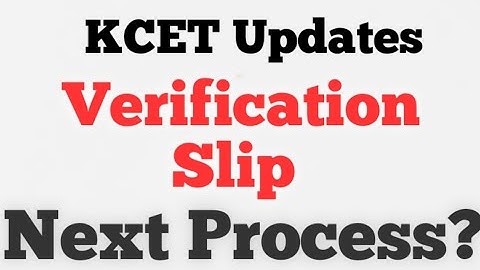 #kcet #kcet_updates #kcetcounselling #keacounselling #kcet2022 #verificationslip
