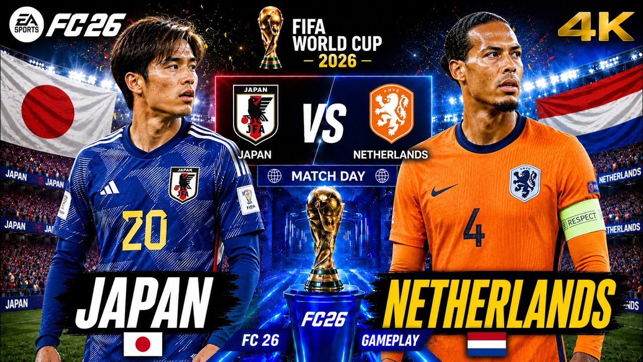 FIFA WC 26 ブレスレット & 日本 vs オランダ ビアカップ FIFA 26 - Japan vs Netherlands - FIFA World Cup 2026 Full Match
