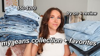 MY JEANS COLLECTION (try on + review) 2023 | favorite denim from $50-$200!