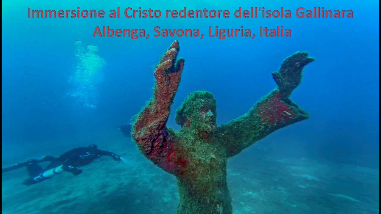 Immersione al Cristo redentore dell'isola Gallinara - Albenga, Savona, Liguria, Italia