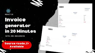 How to create Invoice generator app in react js | Rect Js | Invoice Generator