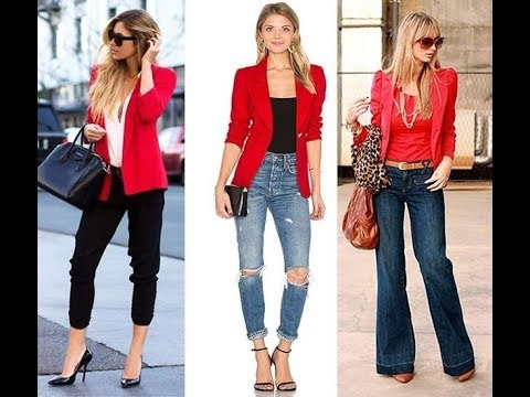 OUTFITS CON BLAZER ROJO - YouTube